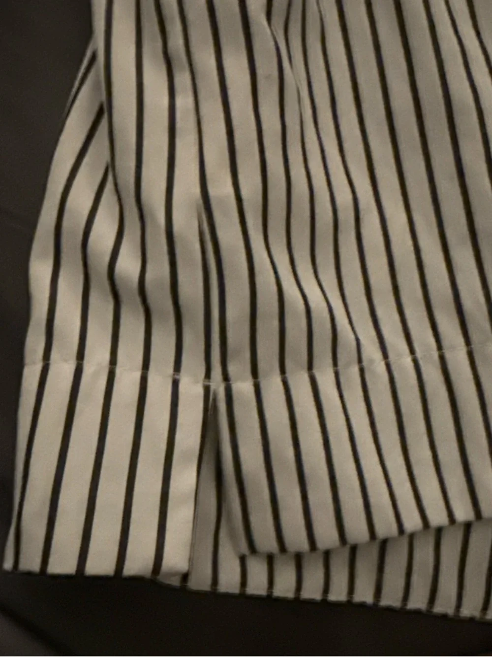 Maeve White Blouse XS Black Pinstripe Puff Sleeves Summer Nautical Anthropologie
